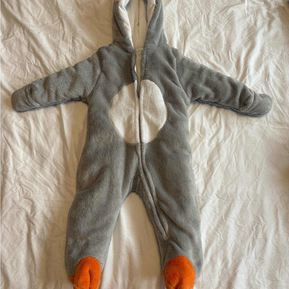 Quiltex Gray and Orange Footed One Piece